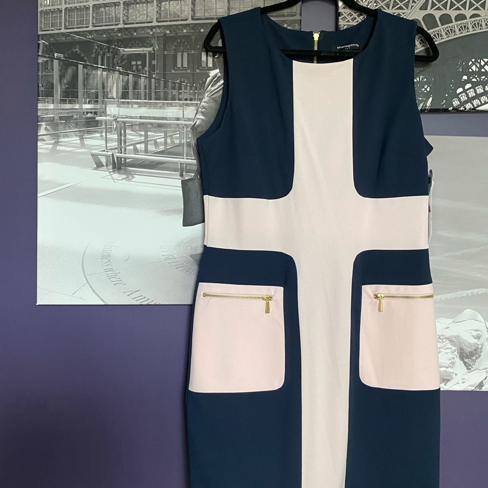 Blue and Pink Block Dress